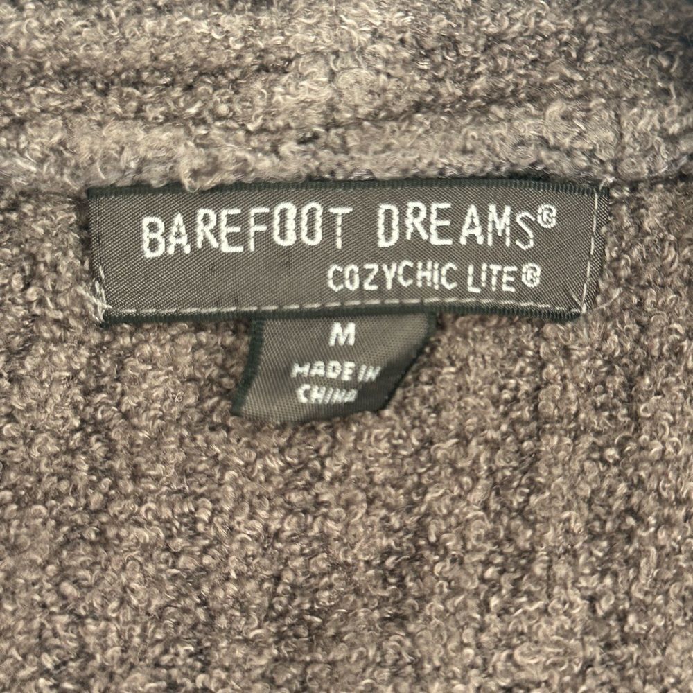 Barefoot Dreams M CozyChic Lite Long Sweater Gray Ribbed Weekend Cardigan - Picture 4 of 6